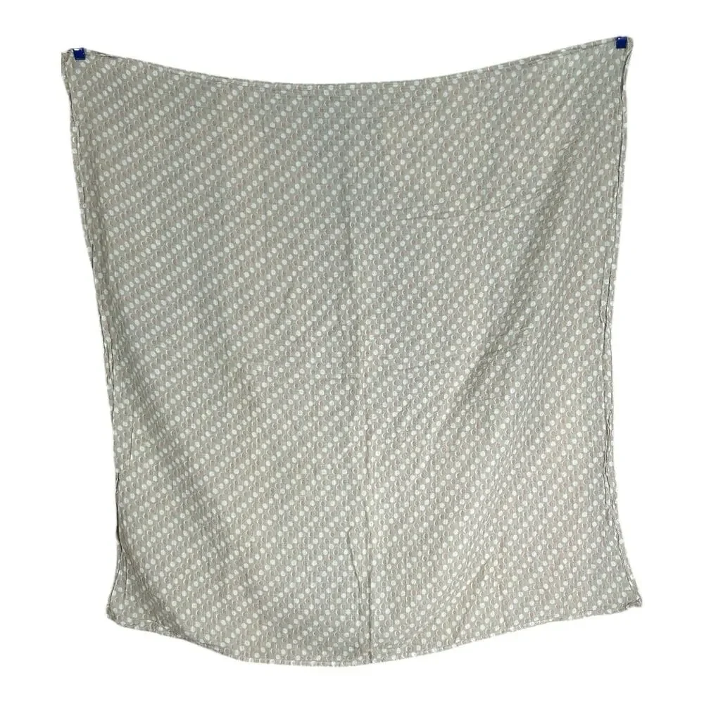 Patina Vie Baby Swaddle Blanket Tan Beige White Pink Polka Dots Muslin Cotton